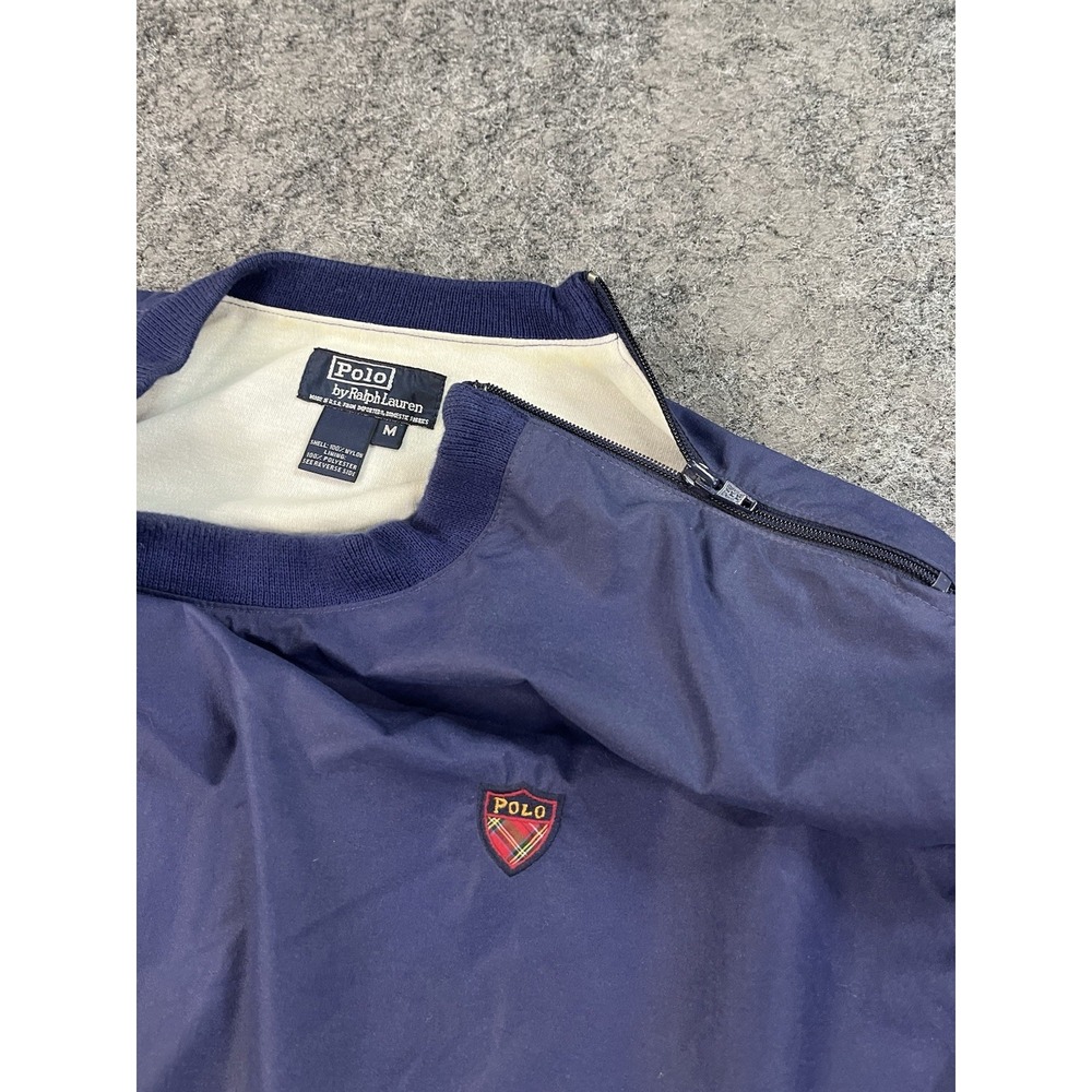 Vtg Polo Ralph Lauren Nylon Windbreaker Pullover Navy Mens Medium Made in USA - Picture 6 of 11